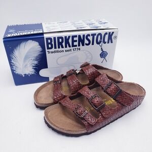 Vintage 90s Birkenstock Bahama Sandals Brown Leather Triple Buckle Size 38 L7 M5
